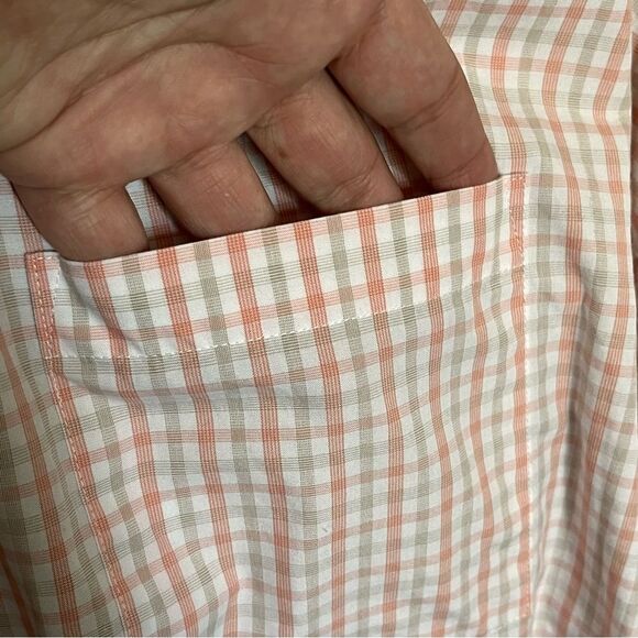 Michael Michael Kors 100% Cotton Pink & Gray Long Sleeve Button Shirt Size 16.5 - Picture 6 of 9